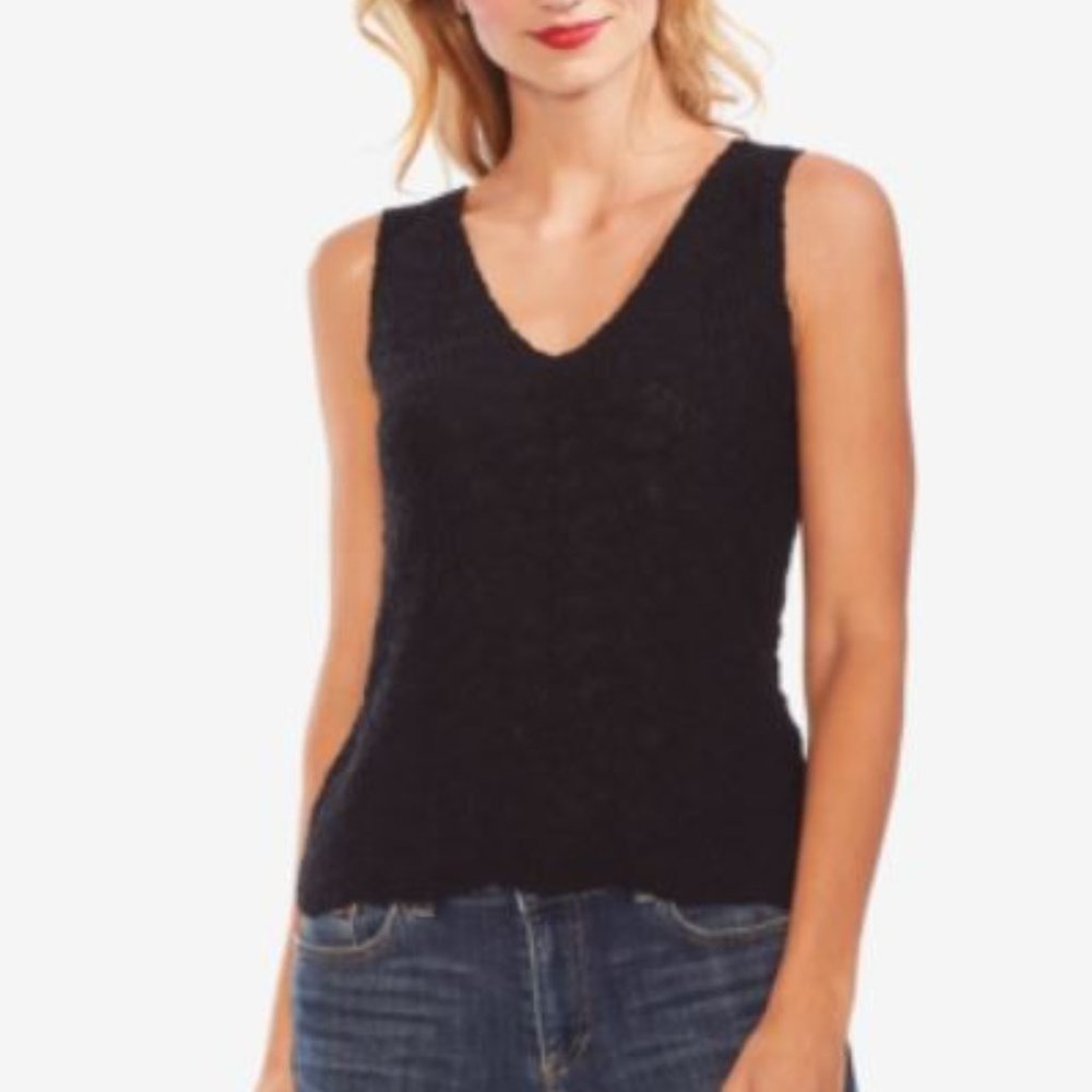 Vince Camuto Wave Stitch Sleeveless Sweater XXS